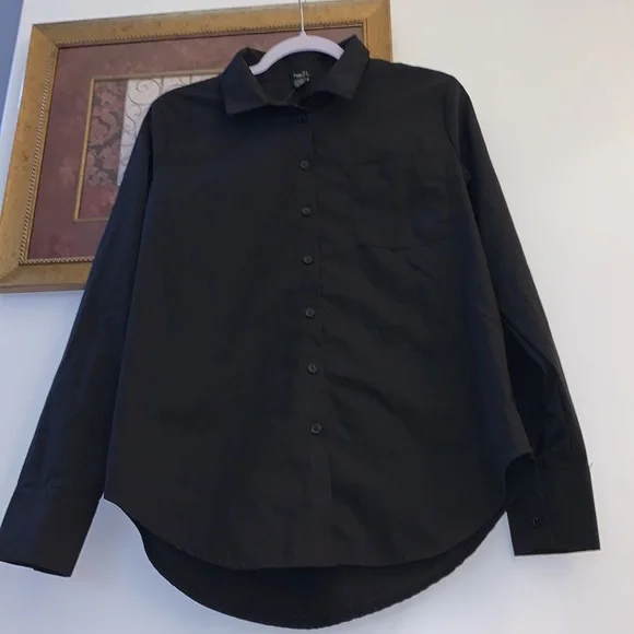 Rue 21 Black button down shirt - Picture 2 of 7